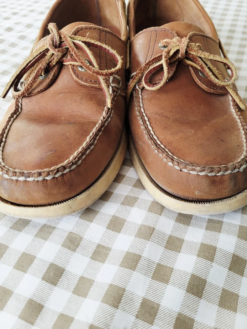 L.L.Bean Men's Brown Leather Boat Shoes, Size 10.5 D
